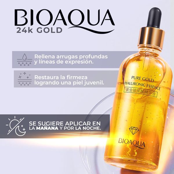 ¡COMBO! 2 SERUM DE ACIDO HIALURONICO 24K DE BIOAQUA + MASAJEADOR FACIAL