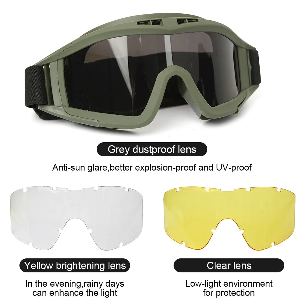 GAFAS TACTICAS 3 LENTES EN 1 TODO TERRENO